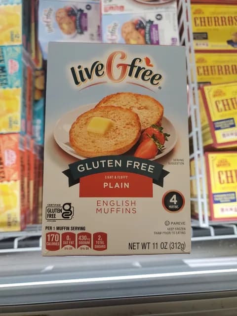 Livegfree Gluten Free Light & Fluffy Plain English Muffins