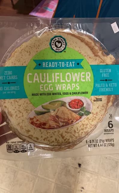 Park Street Deli Cauliflower Egg Wraps