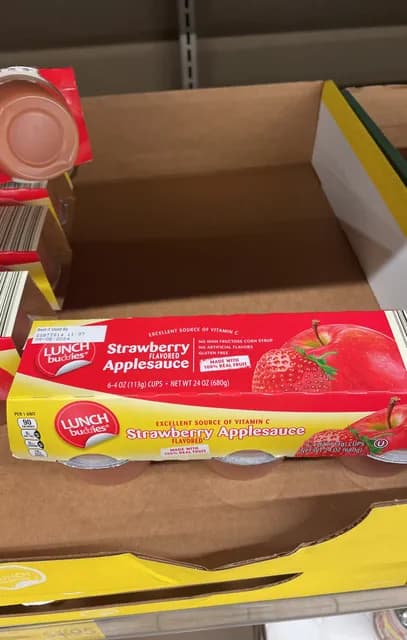 Lunch Buddies Strawberry Flavored Applesauce