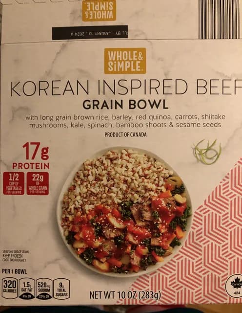 Whole & Simple Korean Inspired Beef Grain Growl