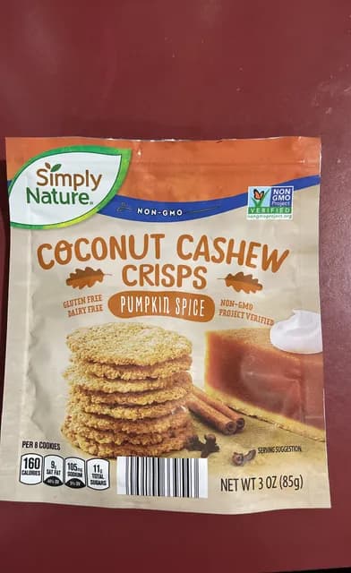 Simply Nature Pumpkin Spice Coconut Cashew Crisps