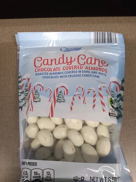 Choceur Candy Cane Chocolate Covered Almonds