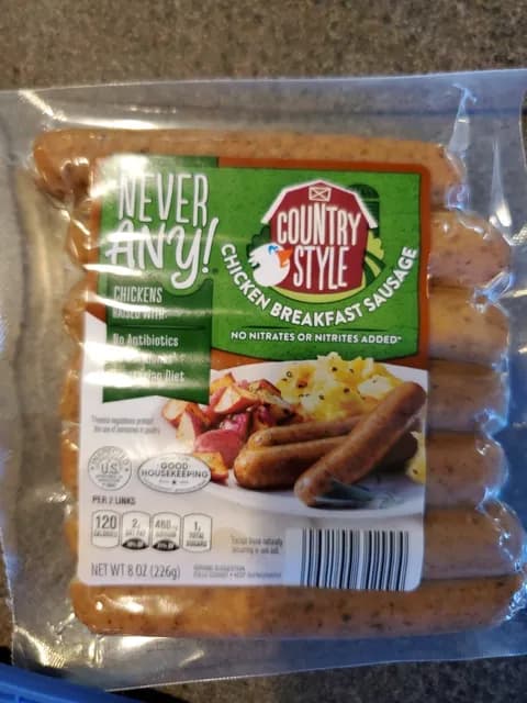 Never Any! Country Style Chicken Breakfast Sausage