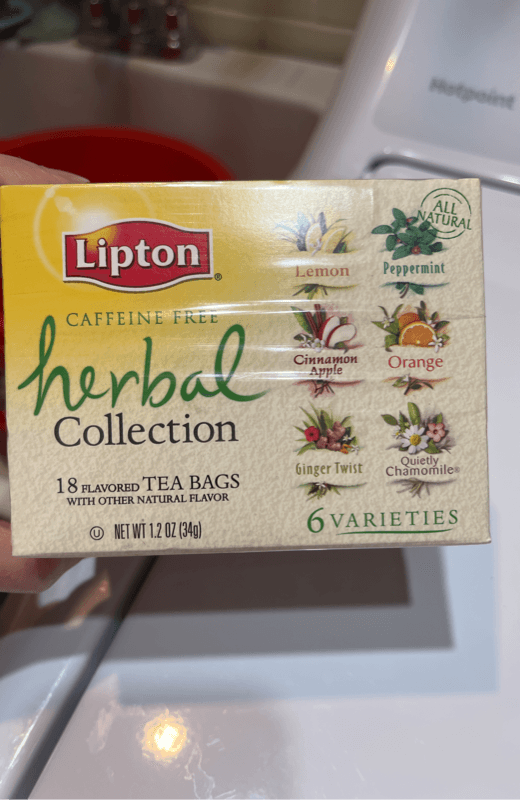 Lipton Herbal Collection Tea Bags Variety Pack: Lemon, Peppermint, Cinnamon Apple, Orange, Ginger Twist, Quietly Chamomile