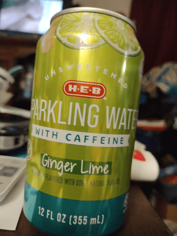 H-E-B Unsweetened Ginger Lime Sparkling Water With Caffeine