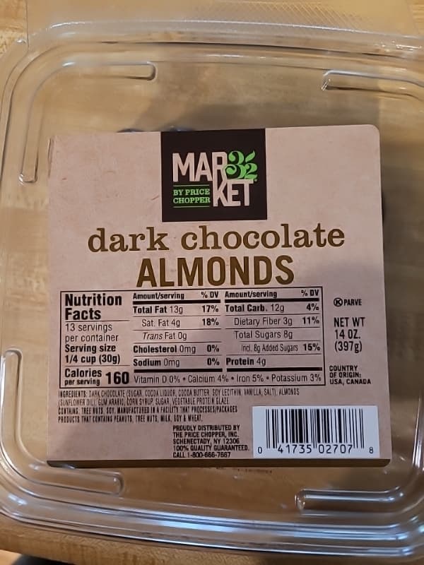 Market 32 By Price Chopper Dark Chocolate Almonds