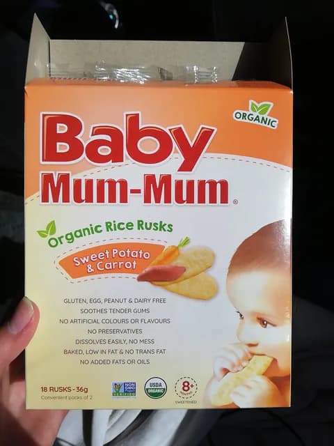 Baby Mum-Mum Sweet Potato & Carrot Organic Rice Rusks