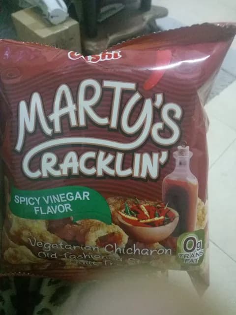 Oishi Marty'S Cracklin' Spicy Vinegar Flavor