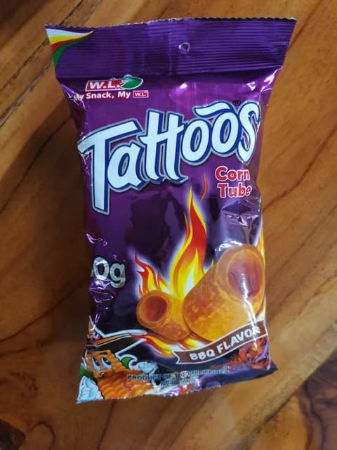 W.L. Foods Tattoos Bbq Flavor Corn Tube
