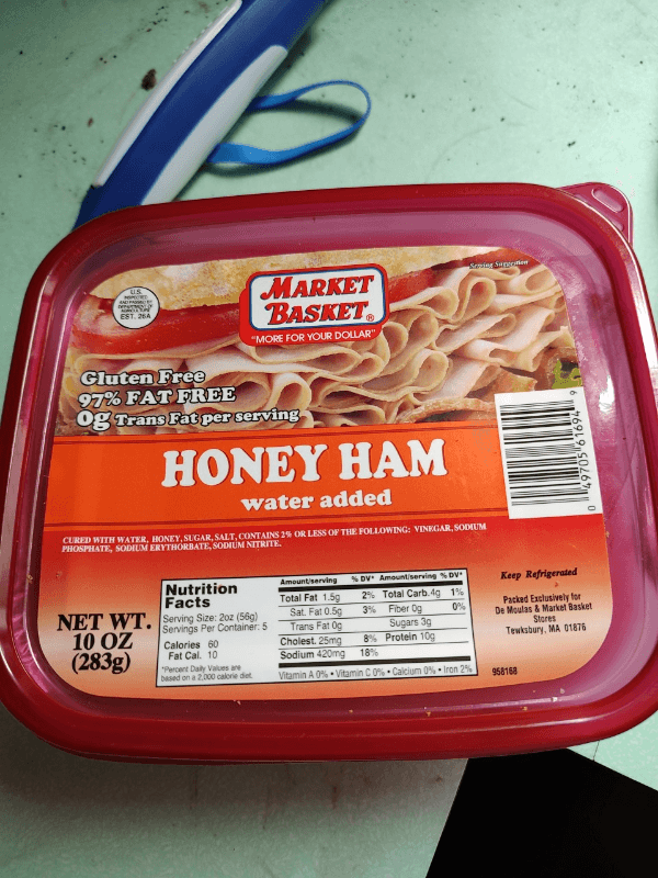 Market Basket Honey Ham Water Added
