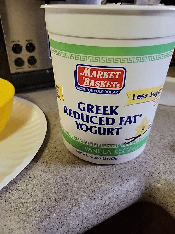 Market Basket Less Sugar Greek Reduced Fat Yogurt Vanilla
