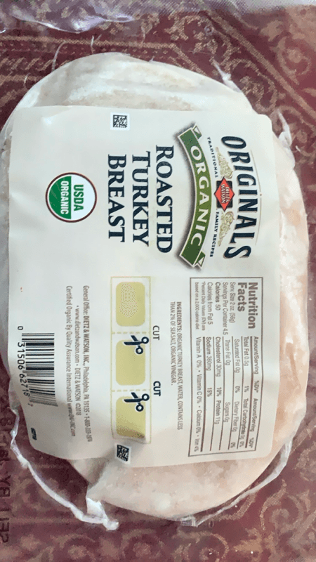 Is it Peanut Free? Dietz & Watson Originals Organic Roasted Turkey Breast