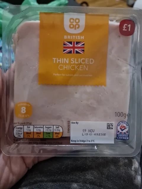 Co-Op British Thin Sliced Chicken