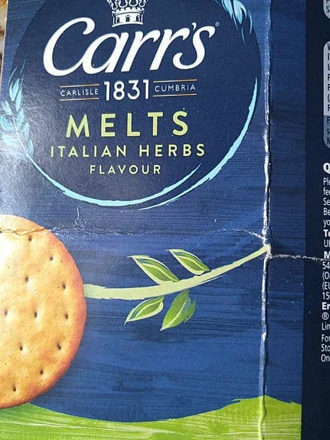 Carr'S Melts Italian Herbs Flavour Biscuits
