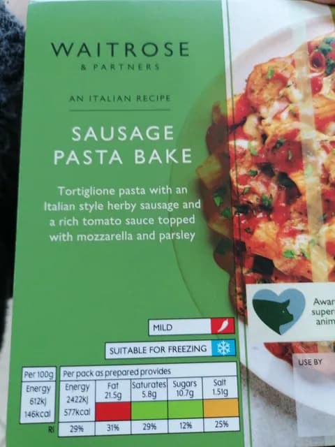 Waitrose & Partners Sausage Pasta Bake