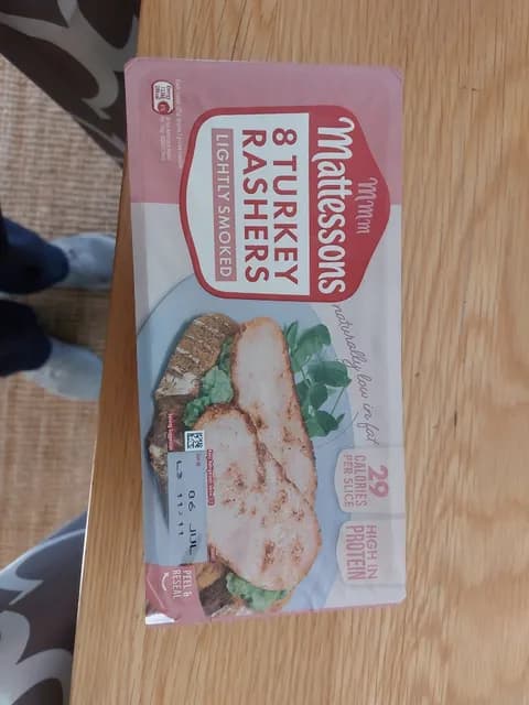 Mattessons Lightly Smoked 8 Turkey Rashers