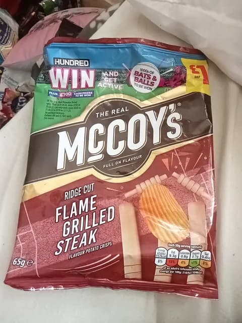 The Real Mccoy'S Ridge Cut Flame Grilled Steak Flavour Potato Crisps