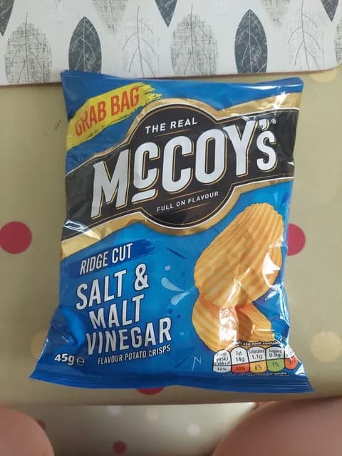 Mccoy'S Ridge Cut Salt & Malt Vinegar Flavour Potato Crisps