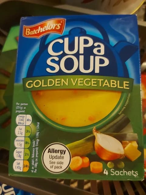 Batchelors Golden Vegetable Cup A Soup 4 Sachets