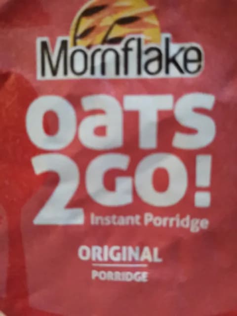 Mornflake Oats2Go! Original Instant Porridge