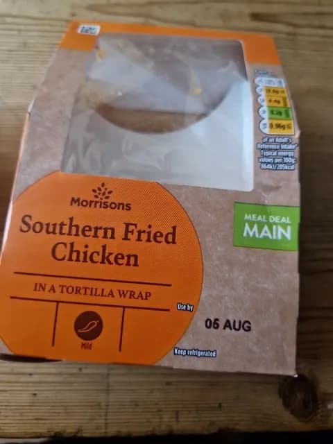 Morrisons Southern Fried Chicken In A Tortilla Wrap