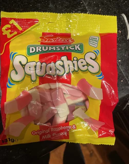 Swizzels Drumstick Squashies, Original Raspberry And Milk Flavor