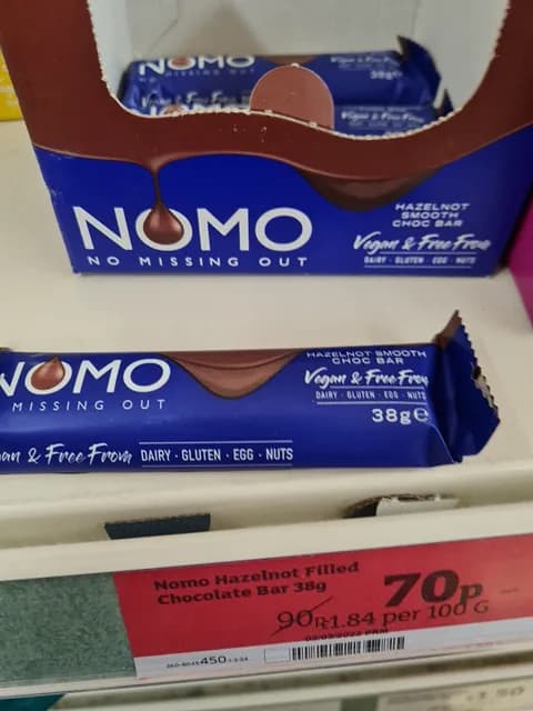 Nomo Hazelnut Smooth Choc Bar