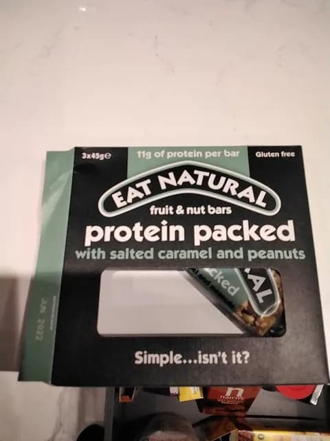 Eat Natural Fruit & Nut Bars Protein Packed With Salted Caramel And Peanuts
