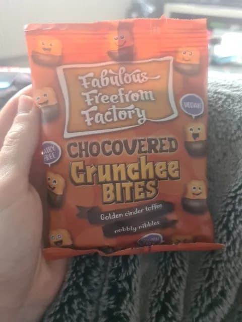 Fabulous Freefrom Factory Chocovered Crunchee Bites, Golden Cinder Toffee