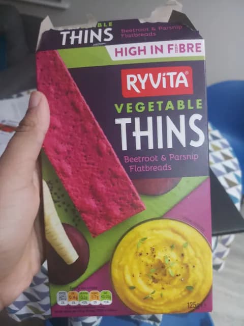 Ryvita Vegetable Thins Beetroot & Parsnip Flatbreads