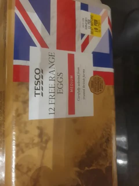 Tesco 12 Medium Free Range Eggs