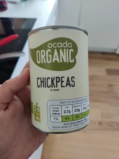 Ocado Organic Chickpeas In Water