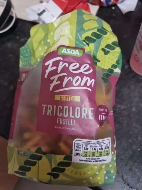Asda Freem From Gluten Tricolore Fusilli
