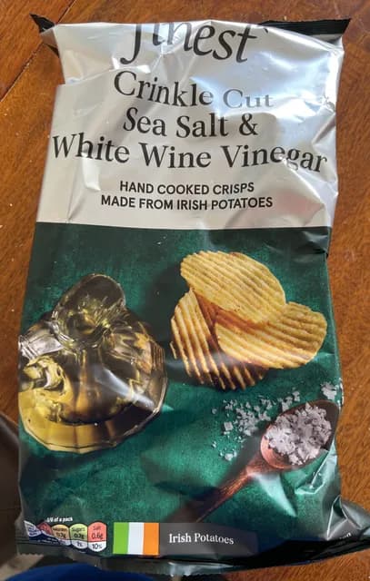 Tesco Finest Crinkle Cut Sea Salt & White Wine Vinegar Hand Cooked Crisps Irish Potatoes