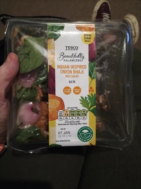 Tesco Beautifully Balanced Indian Inspired Onion Bhaji Rice Salad