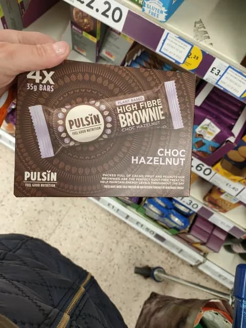 Pulsin Plant Based High Fibre Brownie Choc Hazelnut
