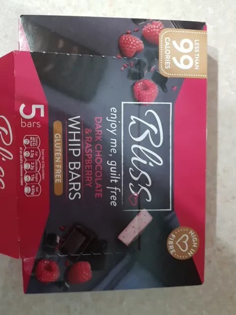 Bliss Dark Chocolate & Raspberry Whip Bars