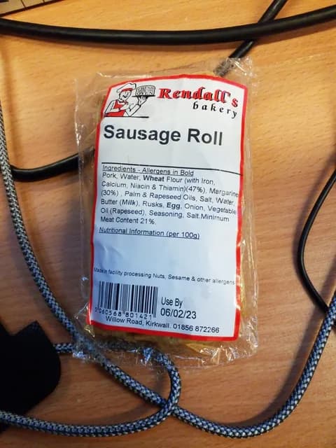 Rendall'S Bakery Sausage Roll