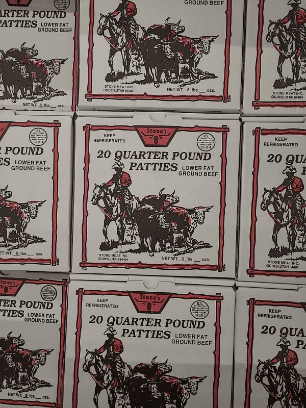 Stone'S 20 Quarter Pound Patties Lower Fat Ground Beef
