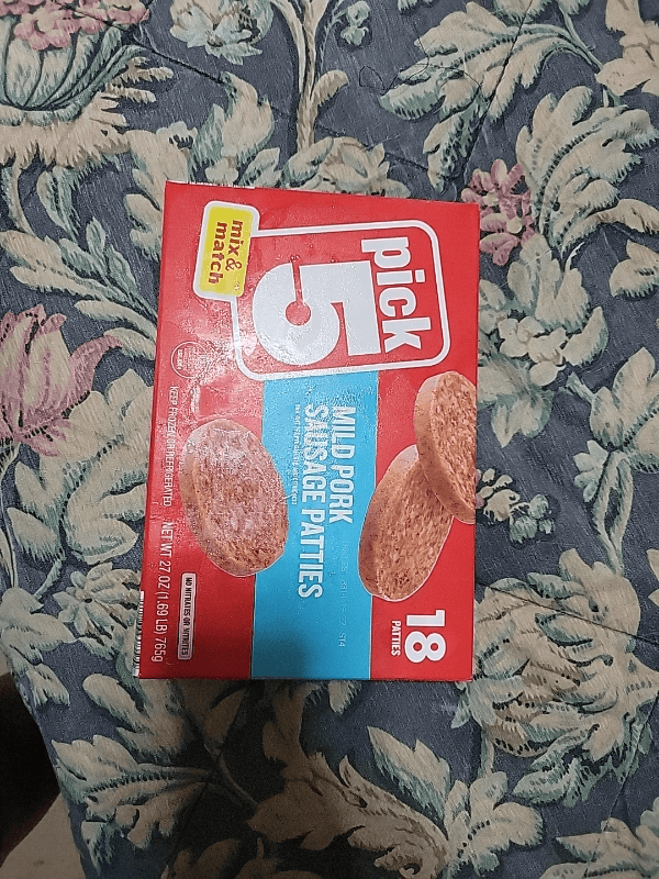 Pick 5 Mild Pork Sausage Patties