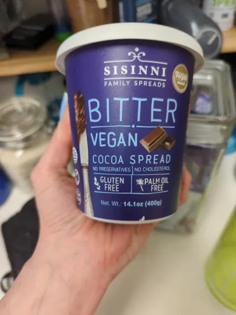 Sisinni Family Spreads Bitter Vegan Cocoa Spread