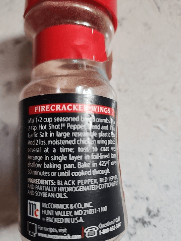 Mccormick Black & Red Pepper Blend Hot Shot