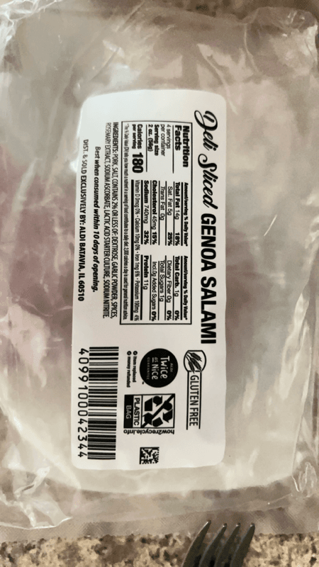 Aldi Deli Sliced Genoa Salami