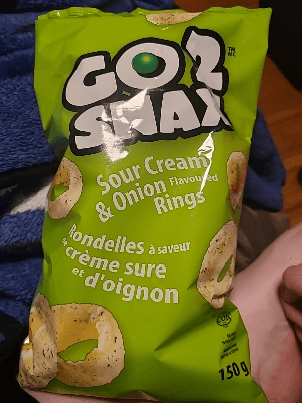 Go 2 Snax Sour Cream & Onion Flavored Rings