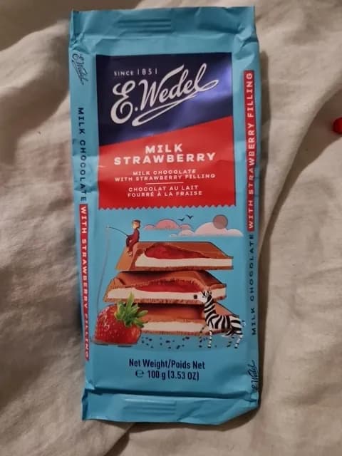 E. Wedel Milk Strawberry With Strawberry Filling