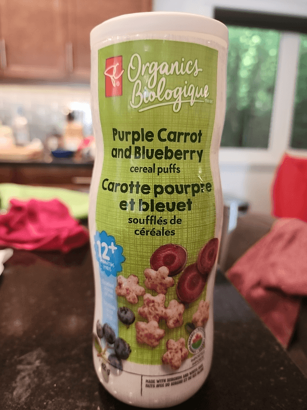 President'S Choice Organics Purple Carrot And Blueberry Puffs