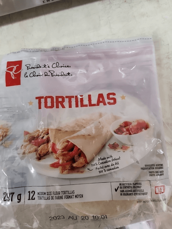 President'S Choice Medium Size Flour Tortillas