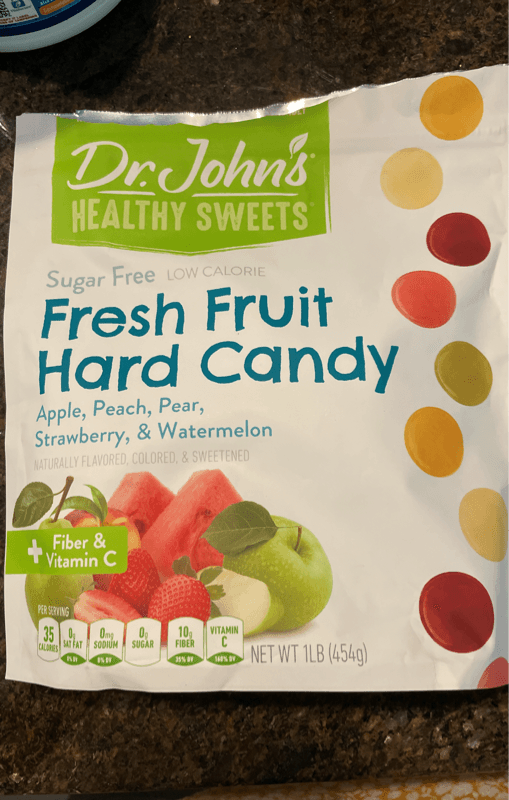 Dr. John'S Healthy Sweets Sugar Free Fresh Fruit Hard Candy - Apple, Peach, Pear, Strawberry, & Watermelon