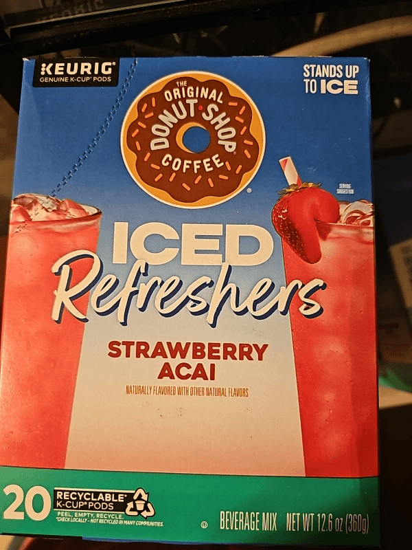 The Original Donut Shop Coffee Iced Refreshers Strawberry Acai Beverage Mix