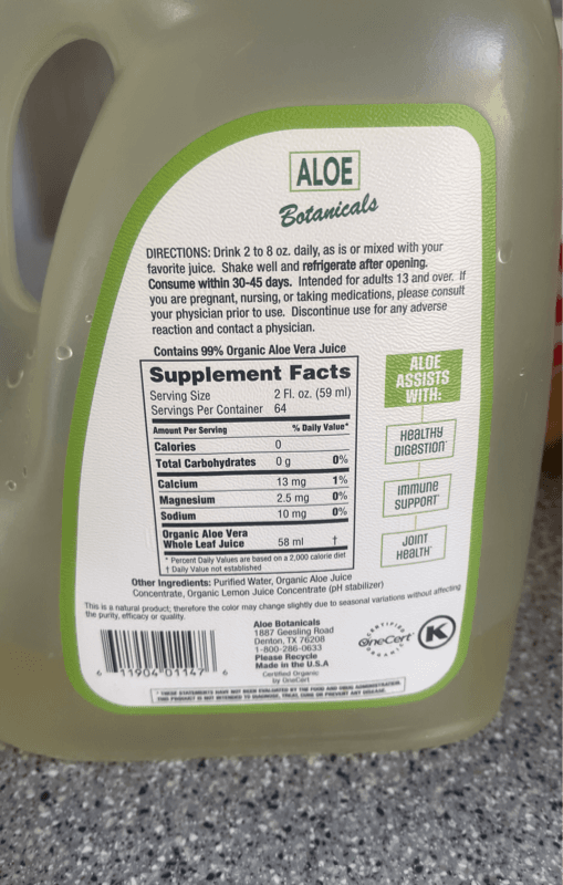 Aloe Botanicals Organic Aloe Vera Juice